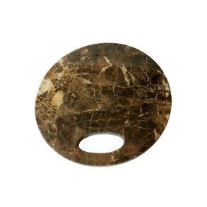 Skrebrt - brun marmor, rundt