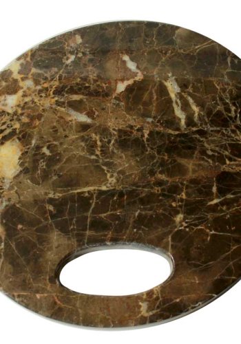 Skrebrt - brun marmor, rundt