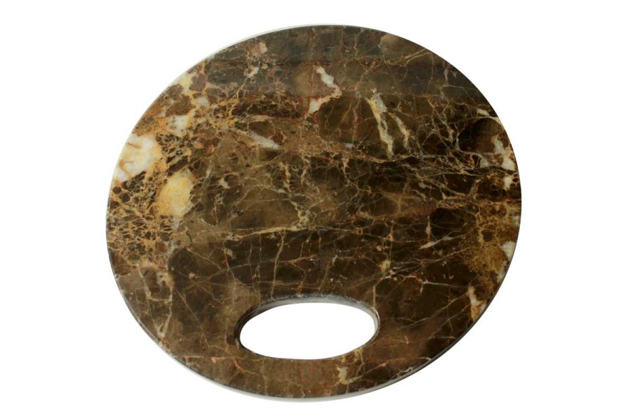 Skrebrt - brun marmor, rundt