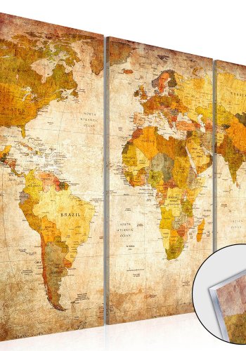 Artgeist verdenskort - Antique Journeys plexiglas billede, 3-delt - flere strrelser
