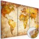 Artgeist verdenskort - Antique Journeys plexiglas billede, 3-delt - flere strrelser
