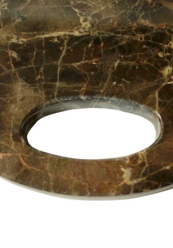 Skrebrt - brun marmor, rundt