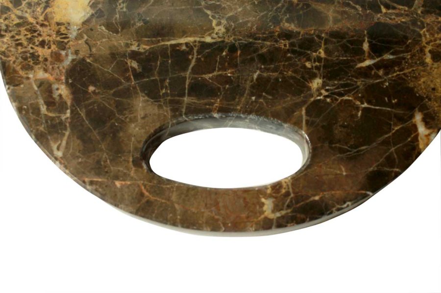 Skrebrt - brun marmor, rundt