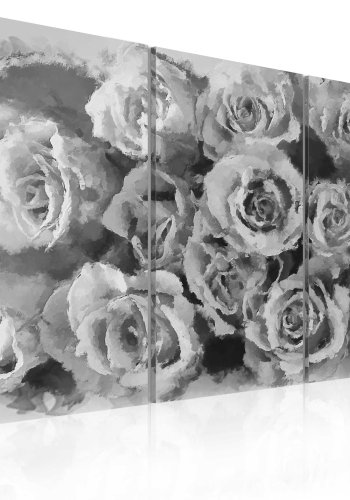 ARTGEIST Tolv roser billede i sort/hvid, 3-delt (80x120)