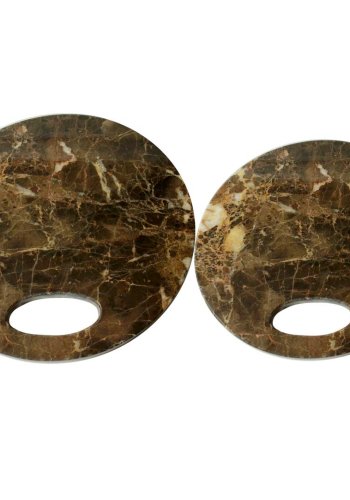 Skrebrt - brun marmor, rundt
