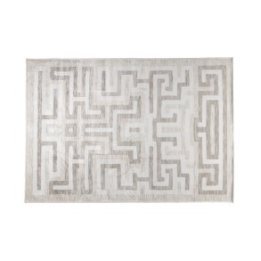 WHITE LABEL LIVING Labyrintho gulvtppe, rektangulr - beige polyester/bomuld (140x200)