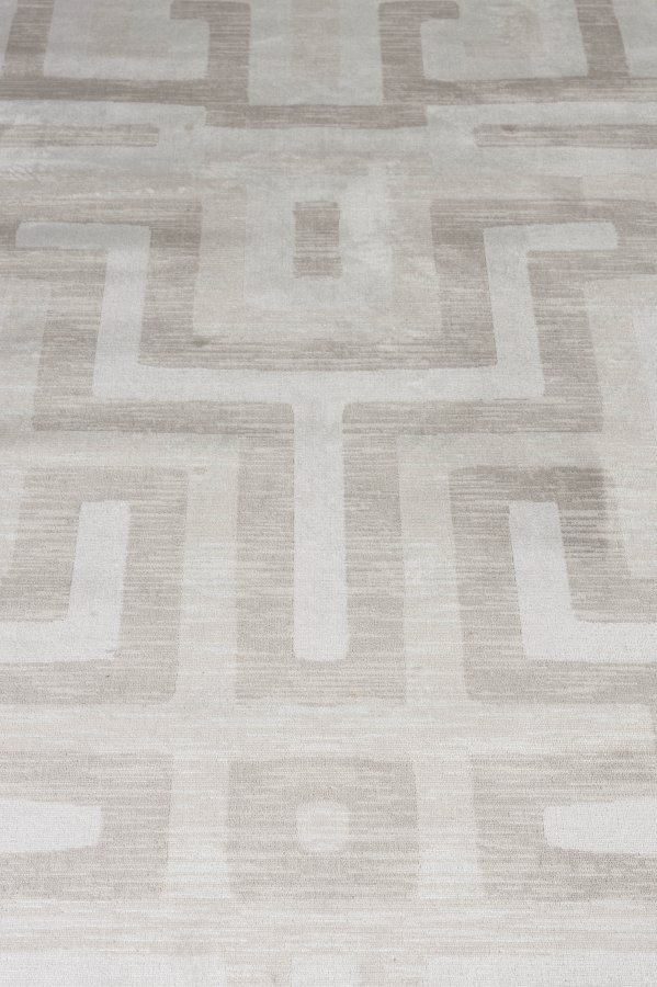 WHITE LABEL LIVING Labyrintho gulvtppe, rektangulr - beige polyester/bomuld (140x200)
