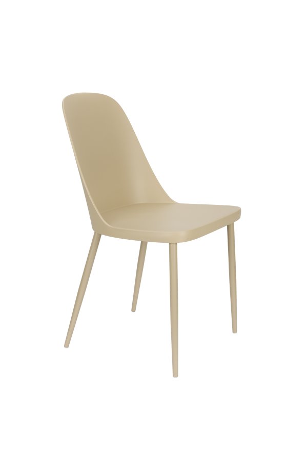 WHITE LABEL LIVING Pip spisebordsstol - beige plastik og stl 