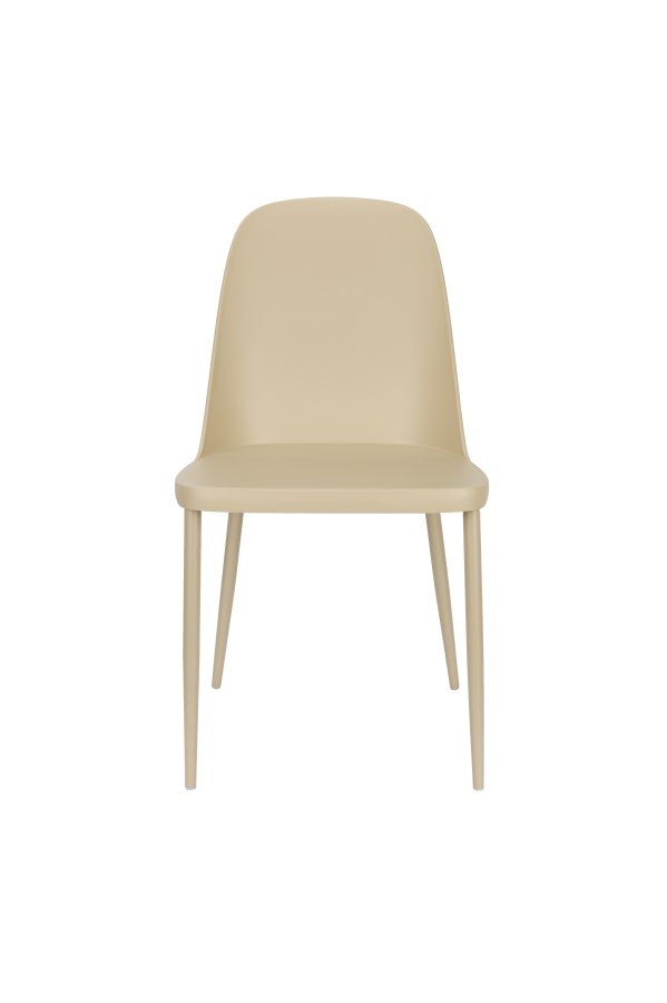WHITE LABEL LIVING Pip spisebordsstol - beige plastik og stl 