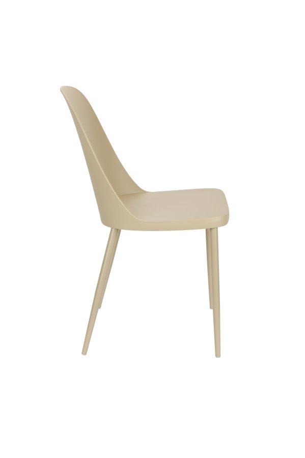WHITE LABEL LIVING Pip spisebordsstol - beige plastik og stl 