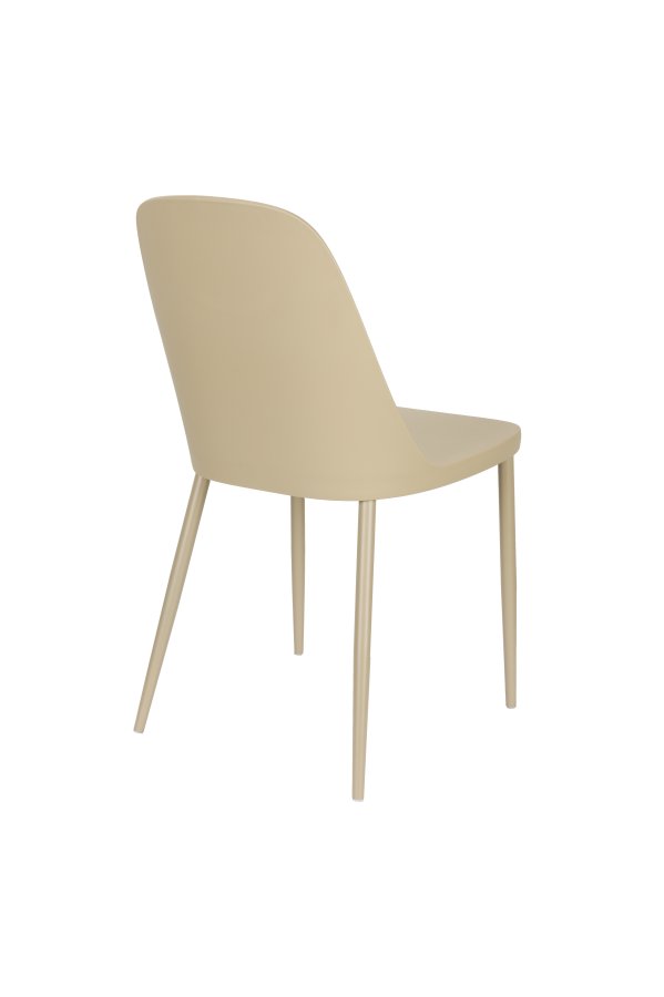 WHITE LABEL LIVING Pip spisebordsstol - beige plastik og stl 