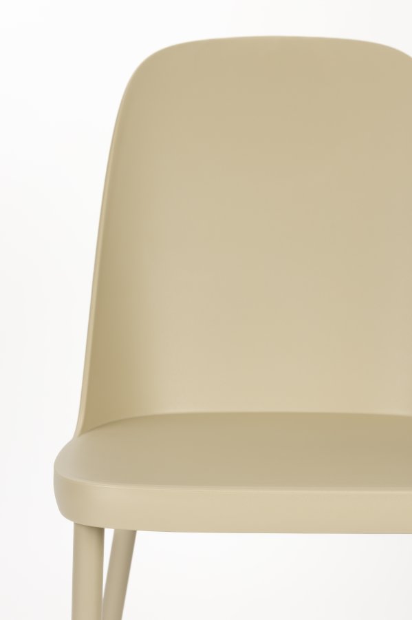 WHITE LABEL LIVING Pip spisebordsstol - beige plastik og stl 