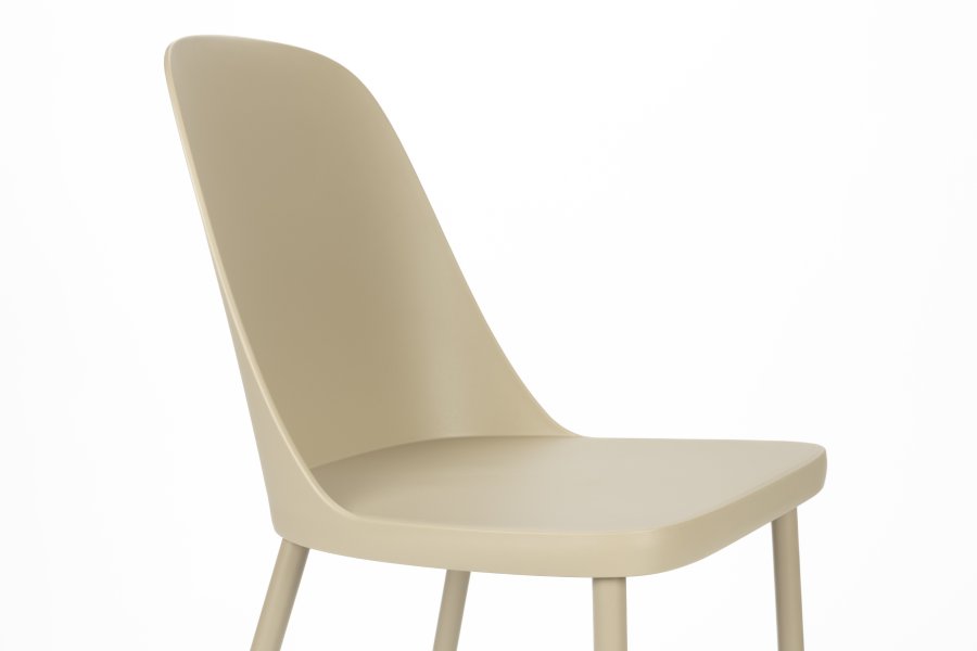 WHITE LABEL LIVING Pip spisebordsstol - beige plastik og stl 