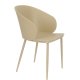WHITE LABEL LIVING Gigi spisebordsstol, m. armln - beige plastik og stl