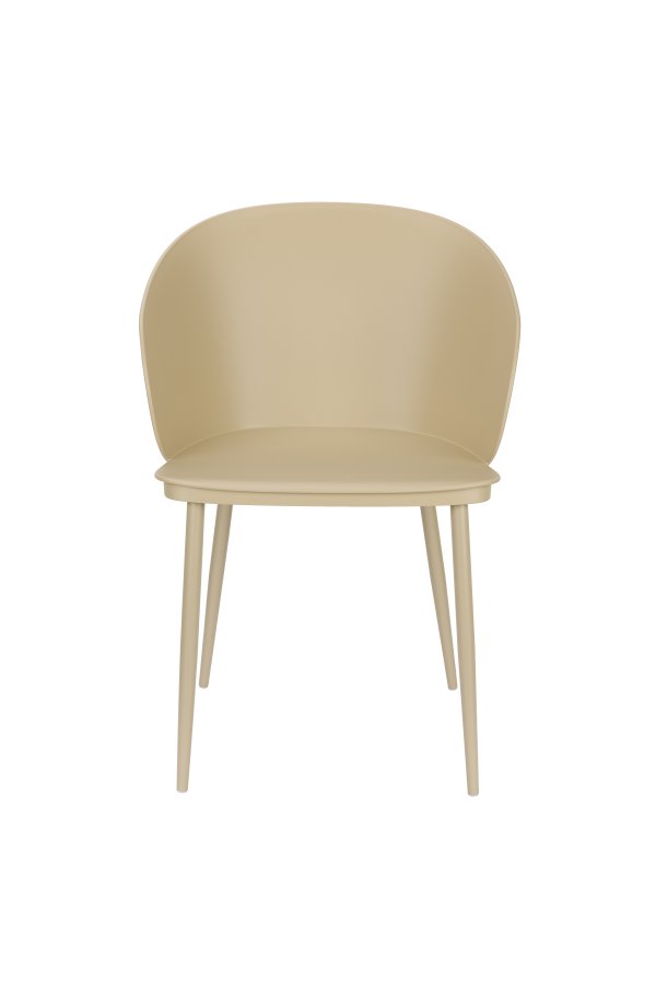 WHITE LABEL LIVING Gigi spisebordsstol, m. armln - beige plastik og stl