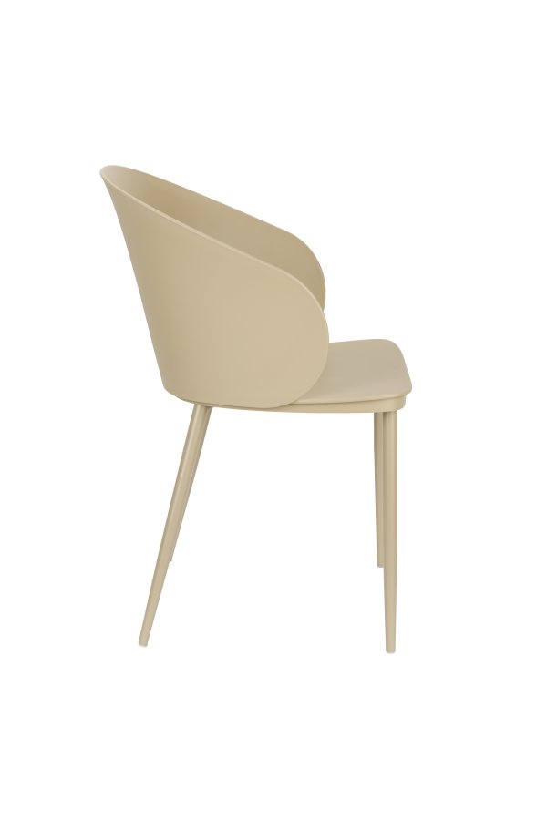 WHITE LABEL LIVING Gigi spisebordsstol, m. armln - beige plastik og stl