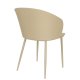 WHITE LABEL LIVING Gigi spisebordsstol, m. armln - beige plastik og stl