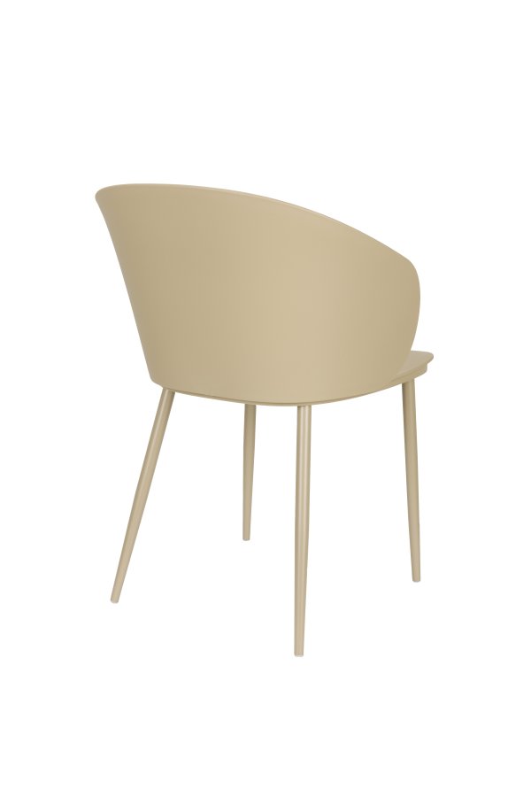 WHITE LABEL LIVING Gigi spisebordsstol, m. armln - beige plastik og stl