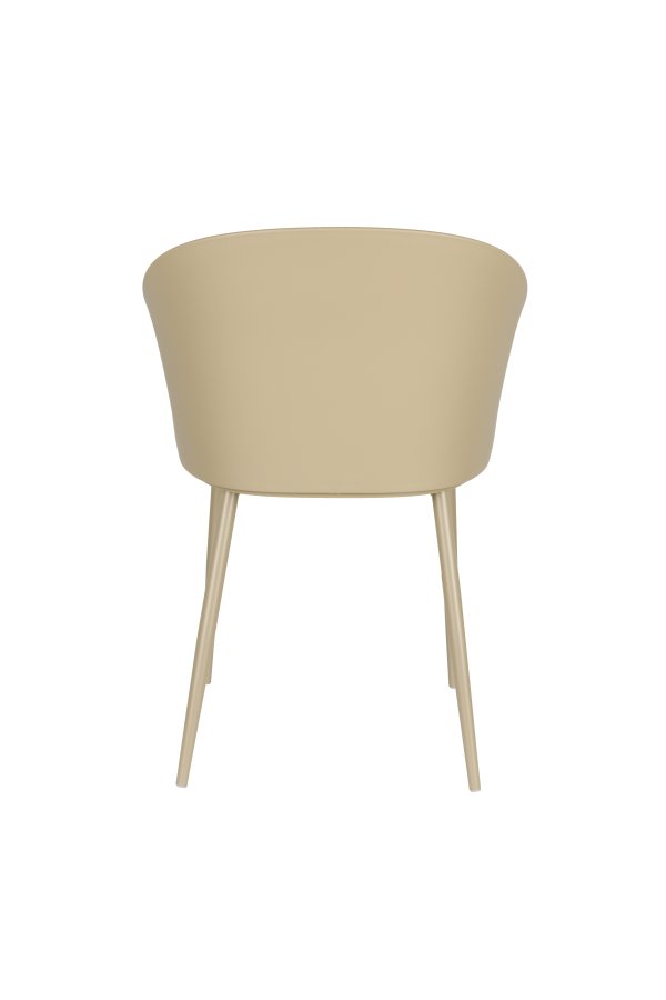 WHITE LABEL LIVING Gigi spisebordsstol, m. armln - beige plastik og stl