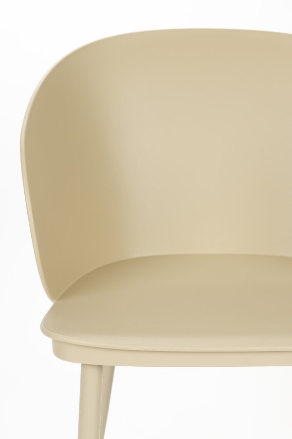 WHITE LABEL LIVING Gigi spisebordsstol, m. armln - beige plastik og stl