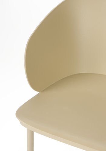 WHITE LABEL LIVING Gigi spisebordsstol, m. armln - beige plastik og stl