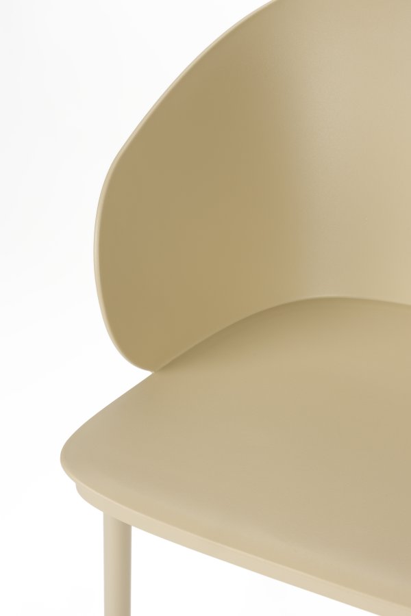 WHITE LABEL LIVING Gigi spisebordsstol, m. armln - beige plastik og stl