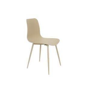 WHITE LABEL LIVING Leon spisebordsstol - beige plastik og stl