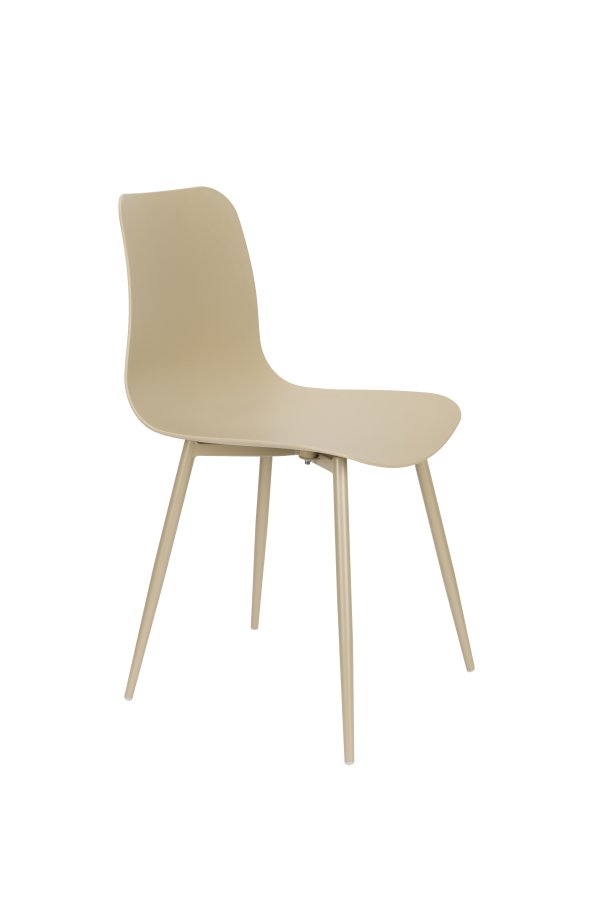 WHITE LABEL LIVING Leon spisebordsstol - beige plastik og stl