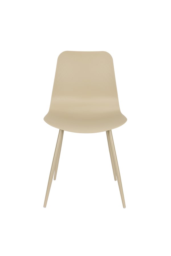WHITE LABEL LIVING Leon spisebordsstol - beige plastik og stl