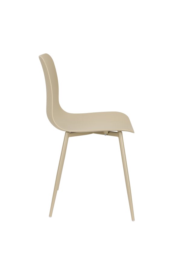 WHITE LABEL LIVING Leon spisebordsstol - beige plastik og stl