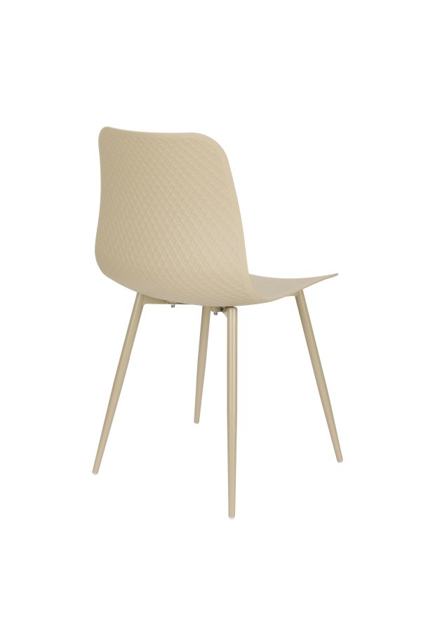 WHITE LABEL LIVING Leon spisebordsstol - beige plastik og stl