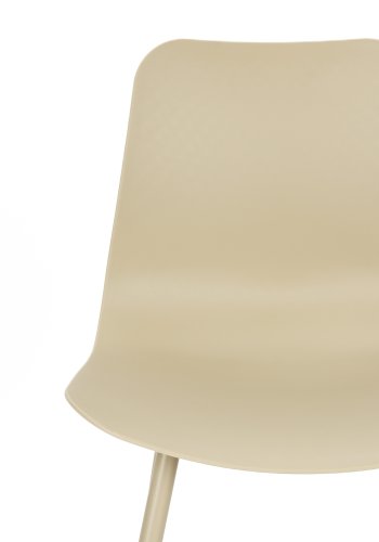 WHITE LABEL LIVING Leon spisebordsstol - beige plastik og stl