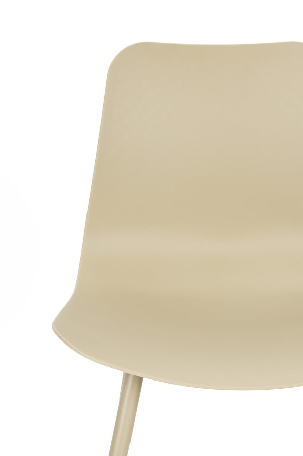 WHITE LABEL LIVING Leon spisebordsstol - beige plastik og stl