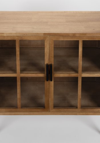 WHITE LABEL LIVING Yaz sknk, Hj, m. 2 lger og 1 hylde - brun gummitr