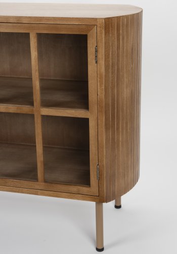 WHITE LABEL LIVING Yaz sknk, Hj, m. 2 lger og 1 hylde - brun gummitr