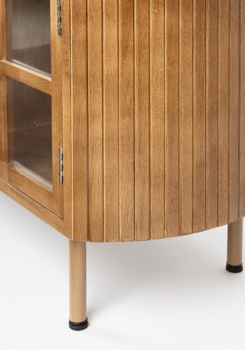 WHITE LABEL LIVING Yaz TV-bord, Lav, m. 2 lger og 1 hylde - brun gummitr (150x38)