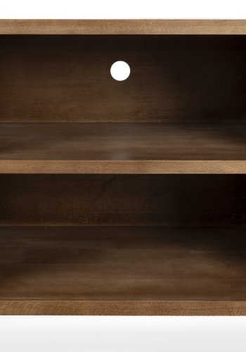 WHITE LABEL LIVING Yaz TV-bord, Lav, m. 2 lger og 1 hylde - brun gummitr (150x38)