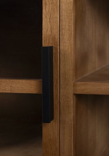 WHITE LABEL LIVING Yaz TV-bord, Lav, m. 2 lger og 1 hylde - brun gummitr (150x38)