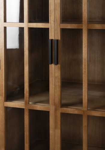 WHITE LABEL LIVING Yaz skab, m. 2 lger og 2 hylder - brun gummitr