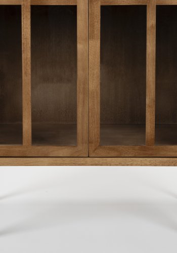 WHITE LABEL LIVING Yaz skab, m. 2 lger og 2 hylder - brun gummitr