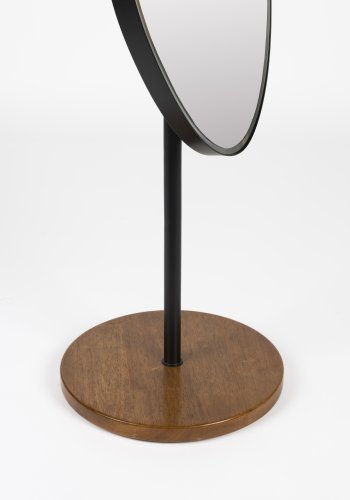 WHITE LABEL LIVING Dropz gulvspejl - spejlglas og sort jern (135x40)