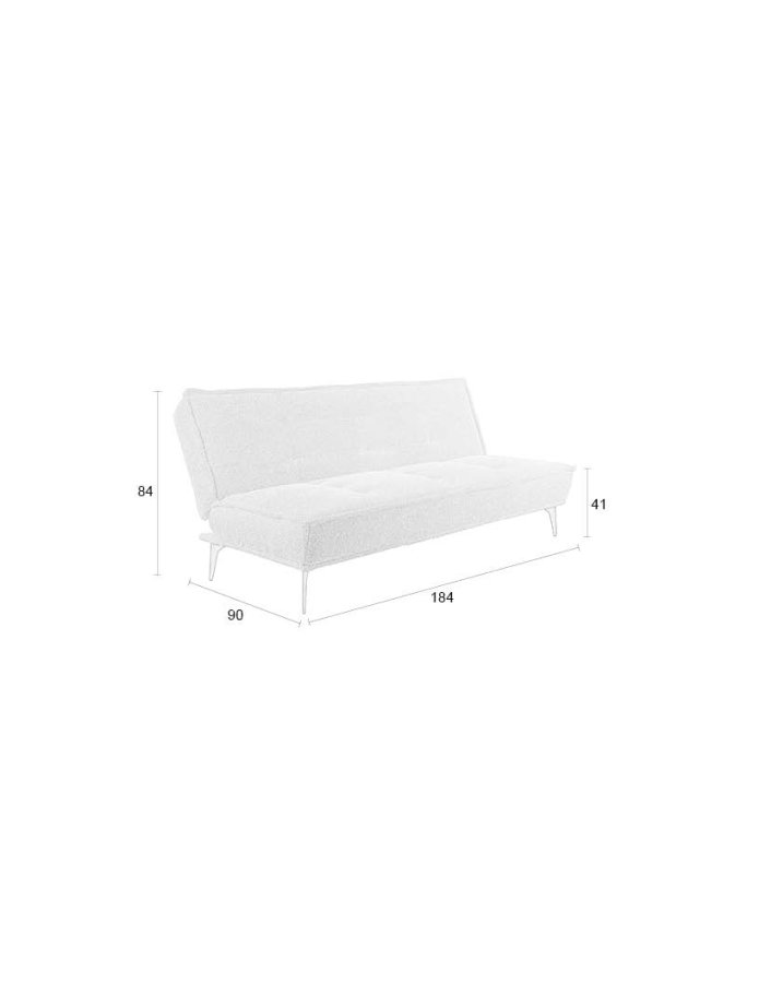 WHITE LABEL LIVING Cielke sovesofa - beige polyester og fyrretr