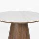 WHITE LABEL LIVING Almira spisebord, rund - snehvid mat sintret sten og valnd papirfinér (115)