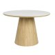 WHITE LABEL LIVING Almira spisebord, rund - snehvid mat sintret sten og egetr papirfinér (115)