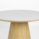 WHITE LABEL LIVING Almira spisebord, rund - snehvid mat sintret sten og egetr papirfinér (115)