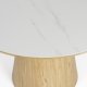 WHITE LABEL LIVING Almira spisebord, rund - snehvid mat sintret sten og egetr papirfinér (115)