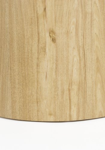 WHITE LABEL LIVING Almira spisebord, rund - snehvid mat sintret sten og egetr papirfinér (115)