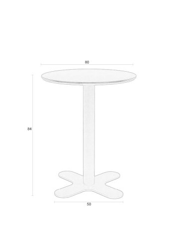 WHITE LABEL LIVING Sanjay bistrobord, rund - sort MDF og jern (80)