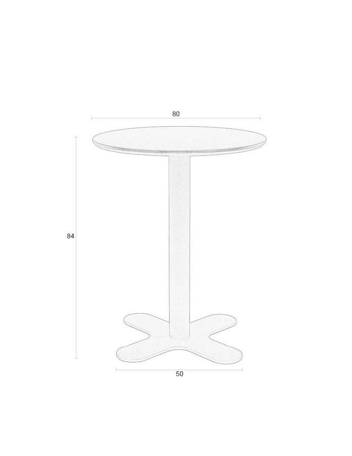 WHITE LABEL LIVING Sanjay bistrobord, rund - sort MDF og jern (80)