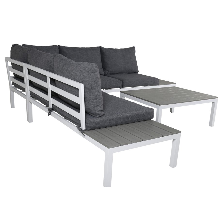 VENTURE DESIGN Odense sofast - gr hynder, gr aintwood og hvid aluminium